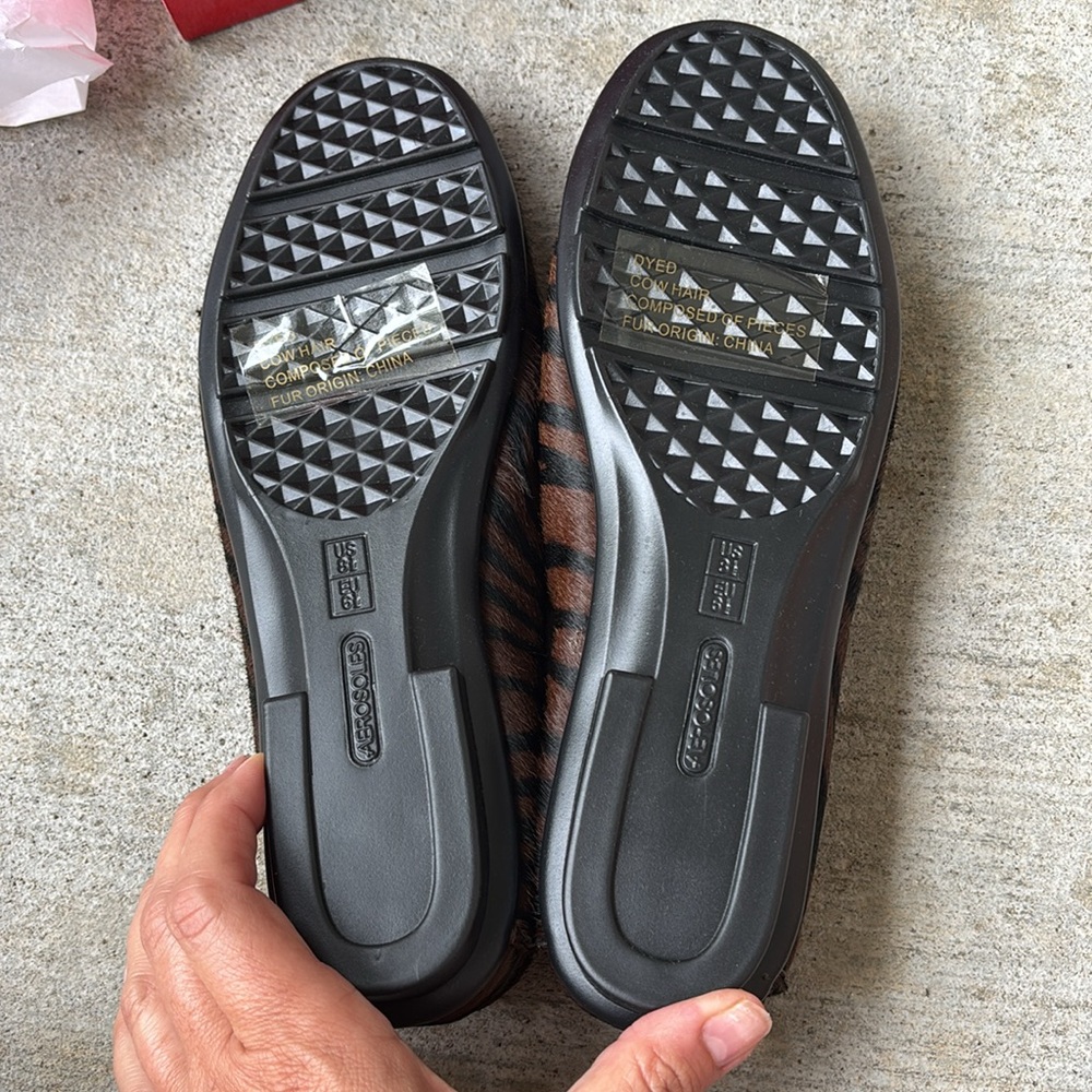 AEROSOLES Brown Zebra-Print Loafers - Picture 10 of 13